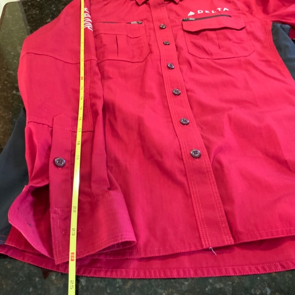 Delta Airlines Lands’ End Shirt Ramp Button Long Sleeve Size Small(6-8) - Picture 7 of 8